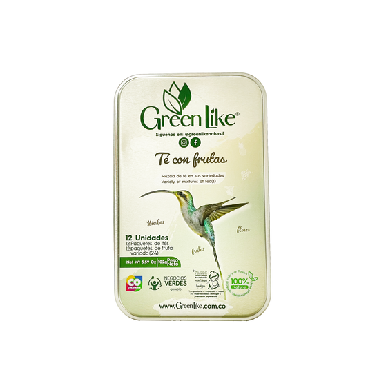 GREEN BIRDS DELUXE x 12 (sachets) Fruta deshidratada + Infusión de té